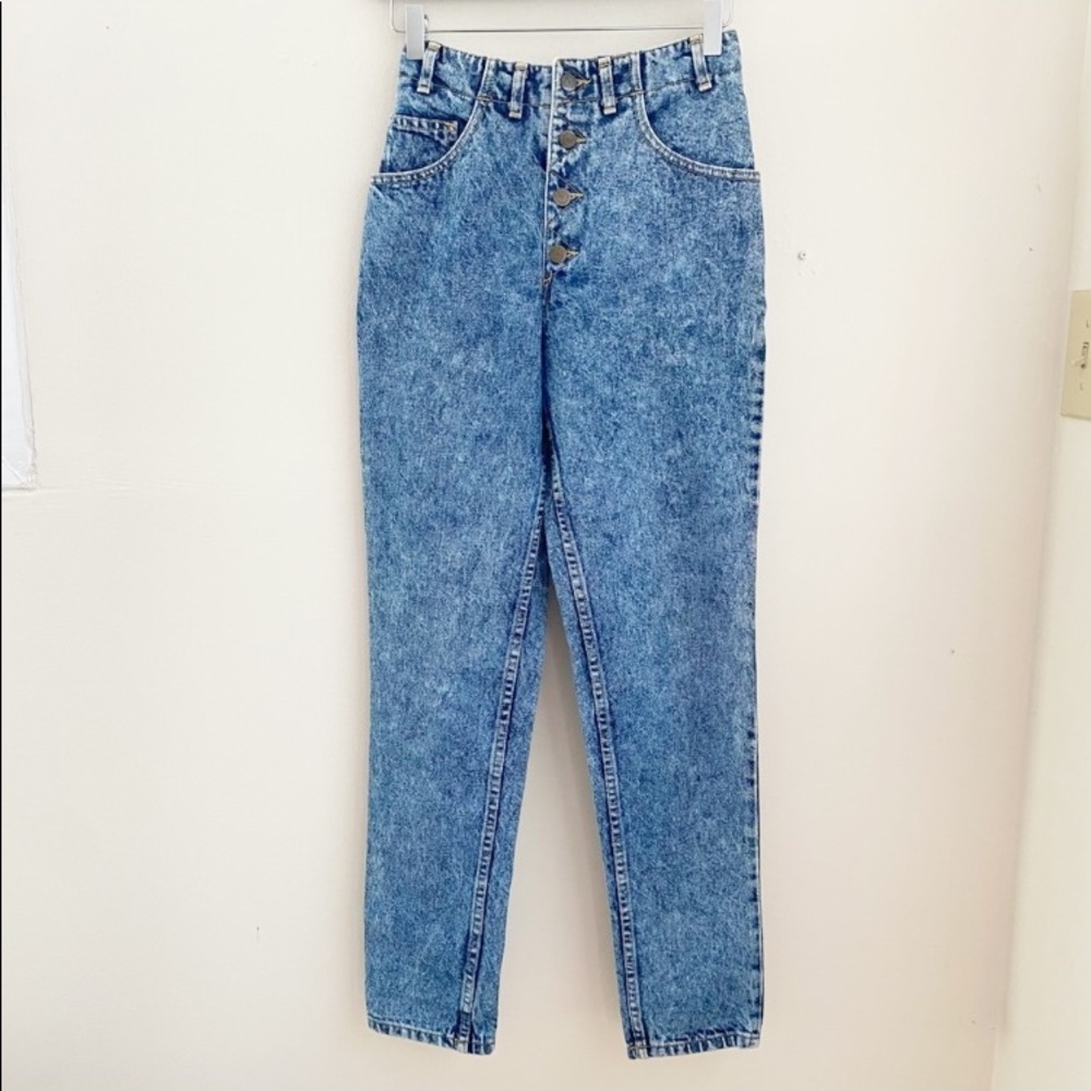 Y2K Guess Vintage High Waist Acid Wash 100% Cotton Jeans Zip Ankle 27